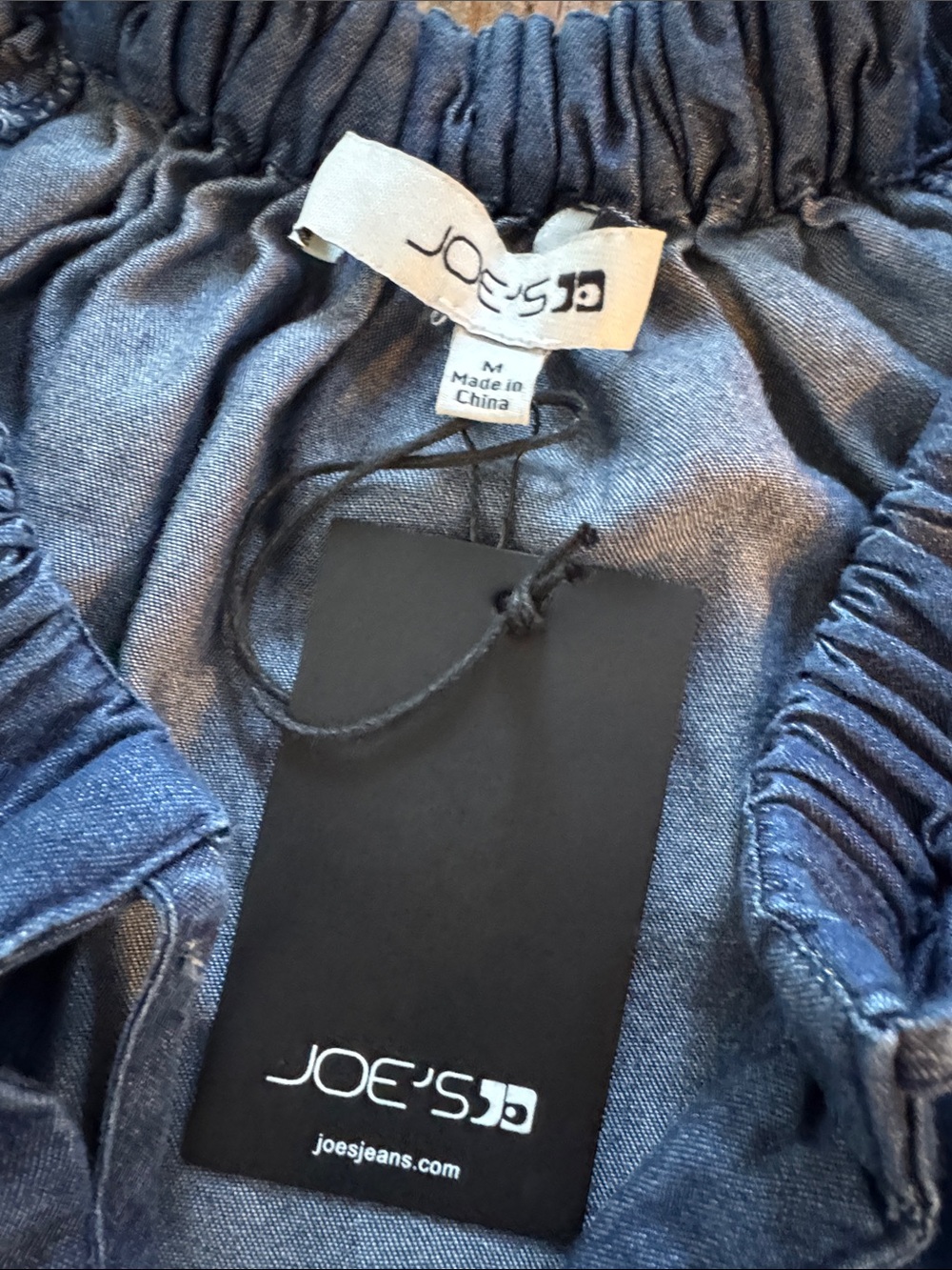 Joe's Jeans Blue Chambray Flutter Sleeve Blouse
